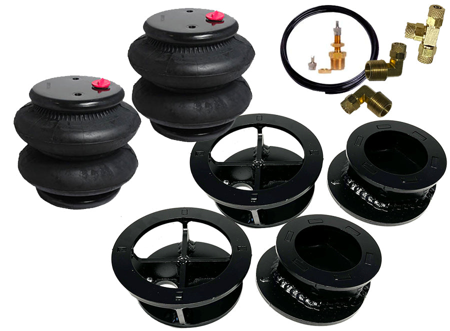 Dodge 2009-2020 RAM 1500 Rear Air Ride Kit Under Frame REPLACES COIL SPRING 2.5 FR bracket top 2.00 Cup Bottom