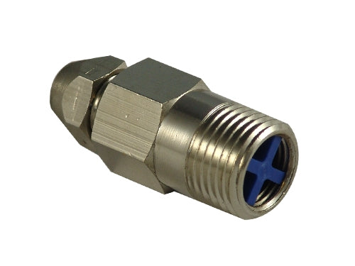 1/2" NPT to 3/8" Tube Compression Prevent backflow from bags