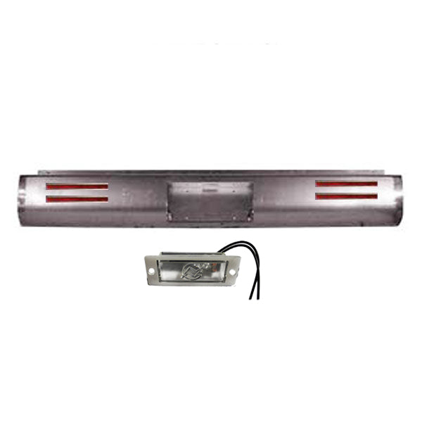 1980 to 1996 Ford F150 Fabricated Rear Steel Rollpan License and 4 LEDs