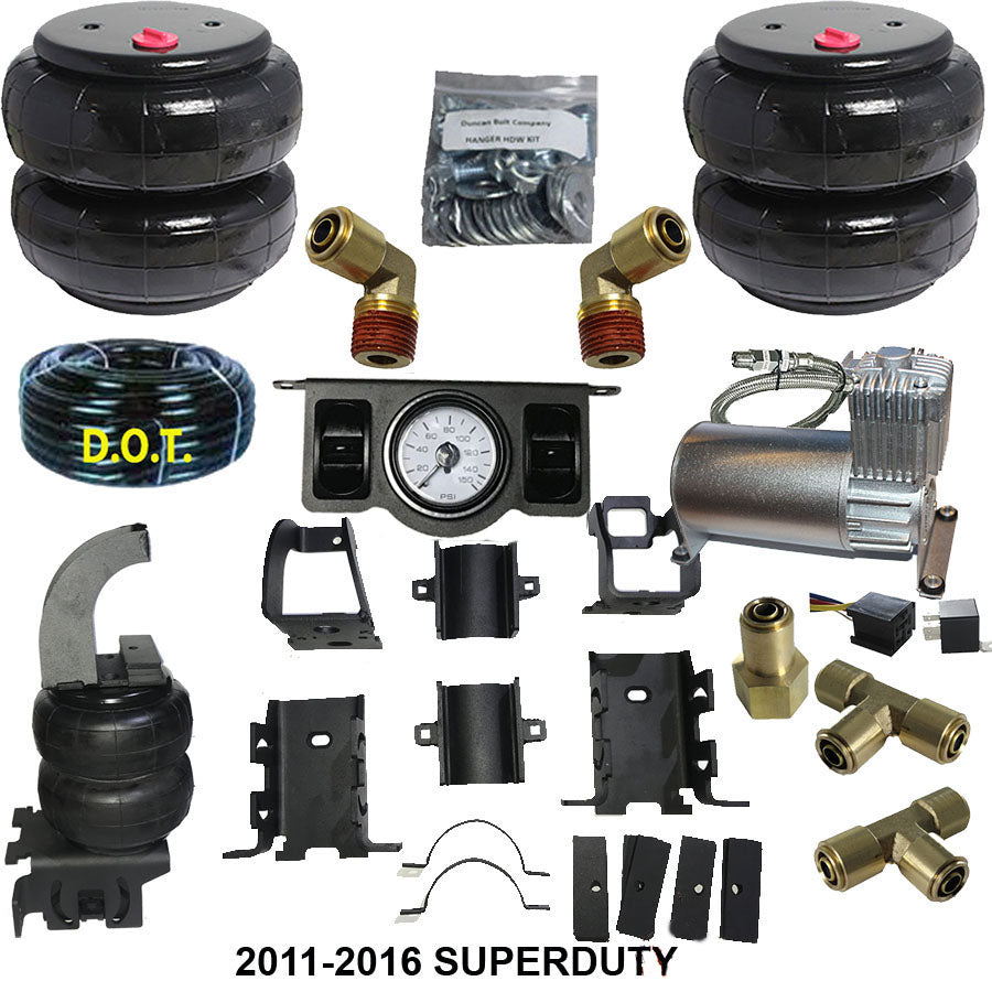 2011-2016 Ford F-250 F-350 Rear Air Helper Towing Assist Kit Under Frame