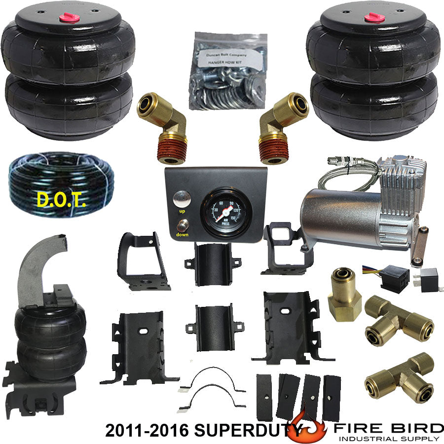 2011-2016 Ford F-250 F-350 Rear Air Helper Towing Assist Kit Under Frame