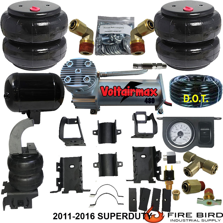 2011-2016 Ford F-250 F-350 Rear Air Helper Towing Assist Kit Under Frame
