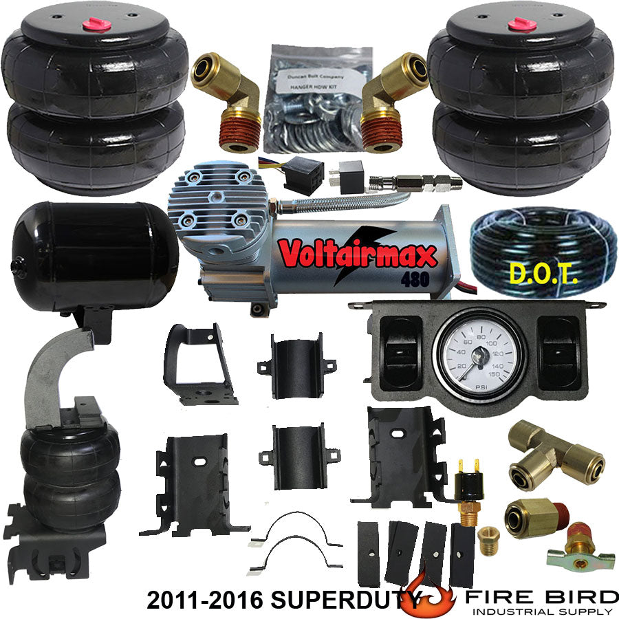 2011-2016 Ford F-250 F-350 Rear Air Helper Towing Assist Kit Under Frame