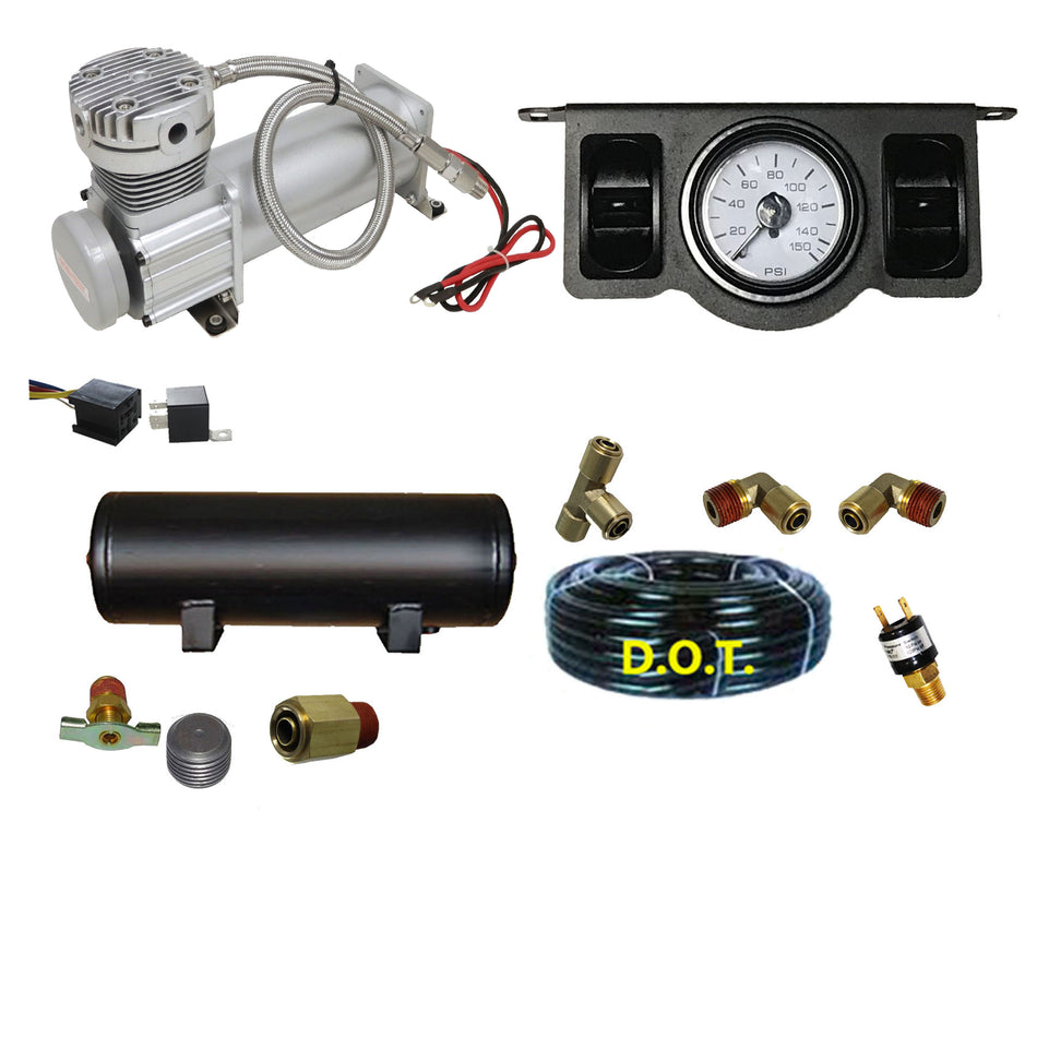 Air Management Kit DC480 Check Valve 3 Gallon Air Tank Manual Dual Paddle Valves, Dual Needle Gauge