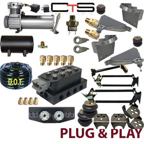 Chevrolet C2500 2000-2006 Plug and Play FBSS Complete Air Suspension Kits HD 4-LINK