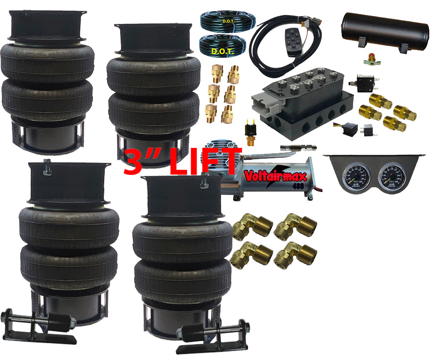 FBSS Complete Air Suspension Kits - Coil Replacement - 3" LIFTED