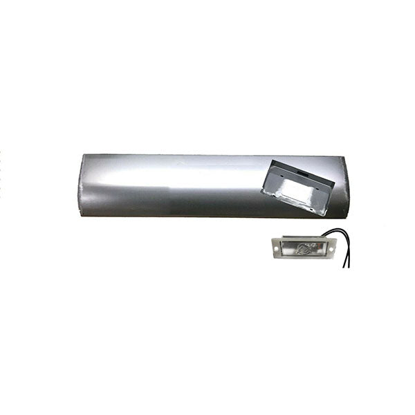 1999 to 2006 Stepside Chevrolet GMC Silverado  Rear Steel Rollpan with License Angled Right
