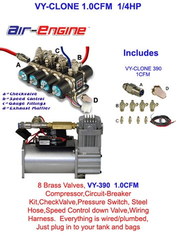 Plug/Play KIT Circuit Breaker Steel Leader Hose Checkvalve as shown