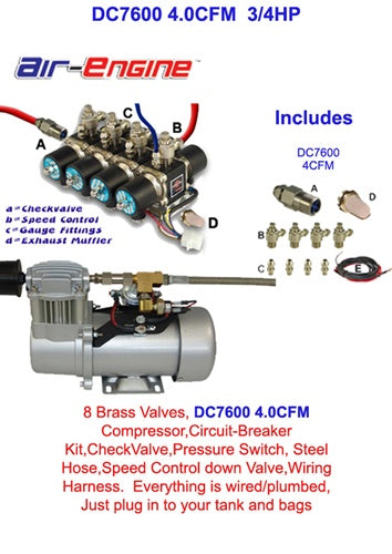 Plug/Play KIT DC7600 Circuit Breaker Steel Hose Checkvalve shown