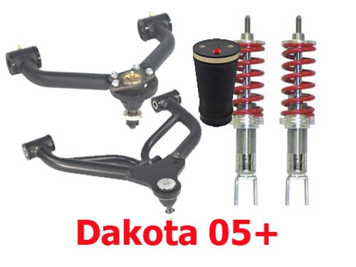 2005-2009 DODGE DAKOTA Upper and Lower Control Arms with Strut Coilovers  air possible  need donor airarm
