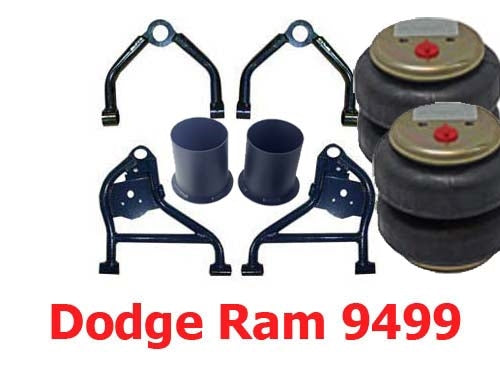 2000-2002 DODGE R2500 R3500 DIESE Upper and Lower Control Arms with Bags and Mounts (set) airarm