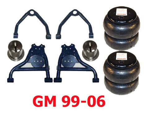 2000-2007 CHEVROLET C25 C35 Upper Control Arms with Bags and Top Frame Mounts (set) airarm