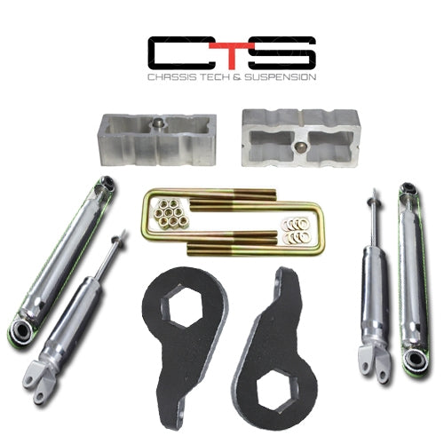 1999-2006 K1500 4X4 4WD LIft Kit Torsion Keys #03 2" Lift Blocks Shocks #0917 F=Stem/Clevis R= 1930LL