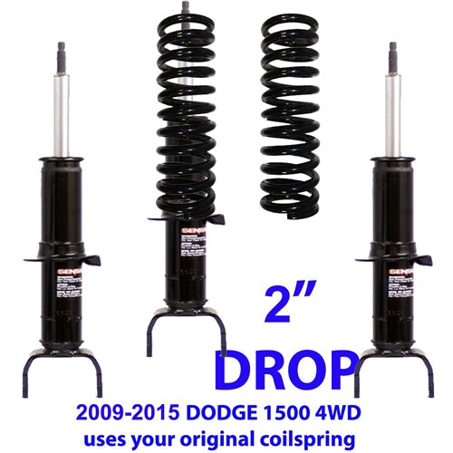 PAIR FRONT 2" DROP Struts 172292 2009-2015 Dodge Ram 1500 4WD *USE YOUR COILS & UPPER MOUNTS