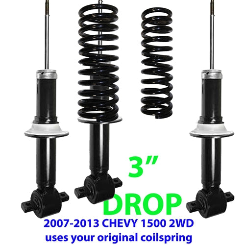 PAIR FRONT 3" DROP Struts  #139112 2007-18 Chev Silverado / GMC Sierra*USE YOUR COILS