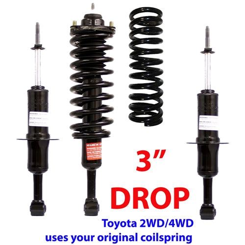 PAIR FRONT 3" DROP Struts 171371 2005-2015 Toyota Tacoma 6 LUG Prerunner & 4WD *USE YOUR COILS