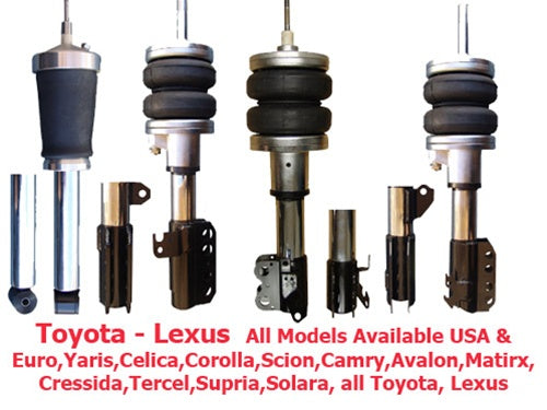 1992-2002 Lexus ES300 Front Air Suspension ride kit. AIRBAGIT Airlift or Ridetech? F=STRUT  FRONT AXLE