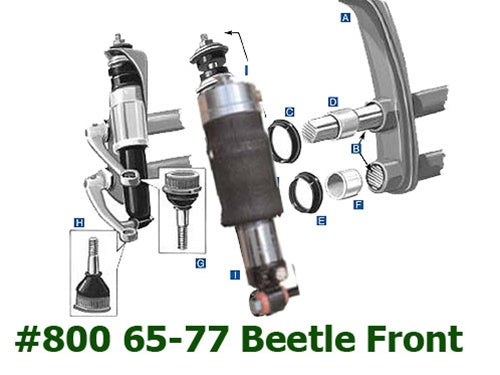 1965-1977 Volkswagen Beetle Front Air Suspension ride kit