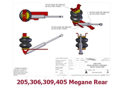 1994-2002 Peugeot 806 Fiat Ulysse Expert Rear Air Suspension ride kit