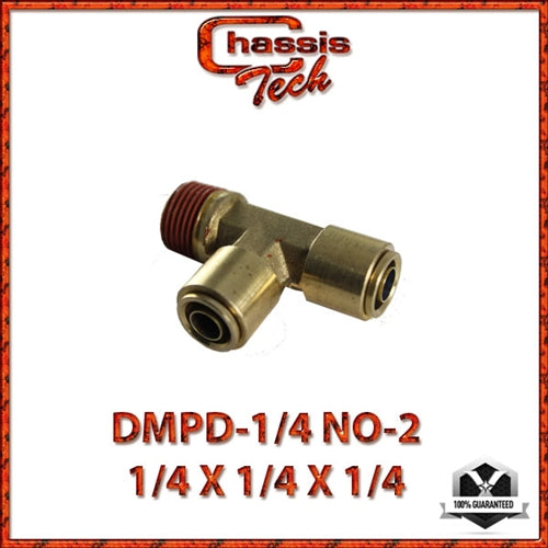 Tee Male Run 1/4NPT x 1/4 tube x 1/4 tube