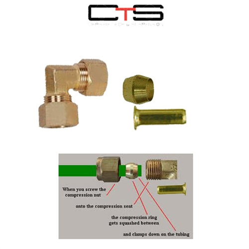 Elbow Compression 1/2" Tube to 1/2" Tube - Air Fittings