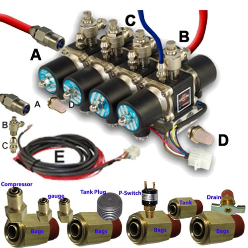 3/8" AIR ENGINE Manifold With Fittings as Shown