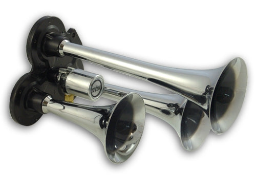 12" TH1007 Chrome Triple Train Air Horn only Air Manage