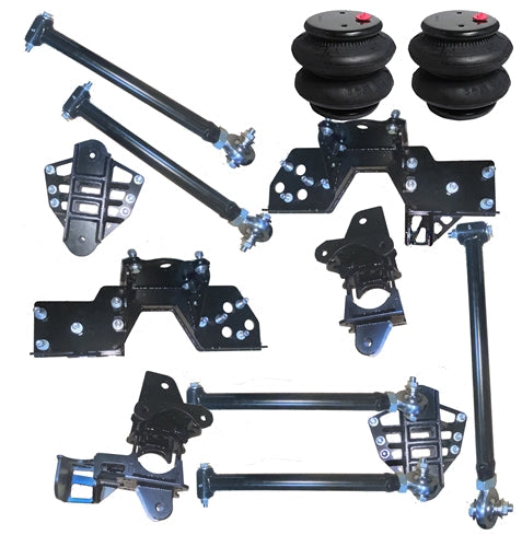 1982-1996 Ford F150 Bolton 4-Link With Frame Notches, Bags & Shocks
