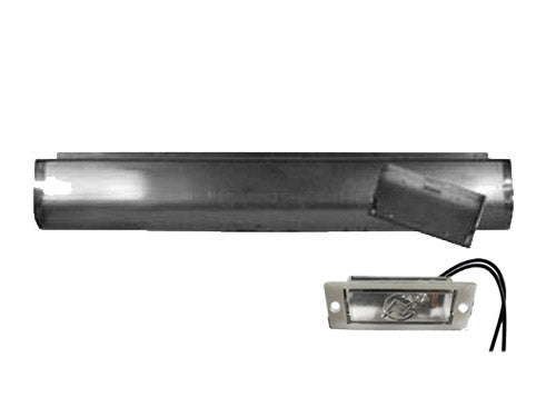 1978 to 1993 Dodge Ram D150/250/350 Fabricated  Rear Steel Rollpan Smoothy with License Angled Right