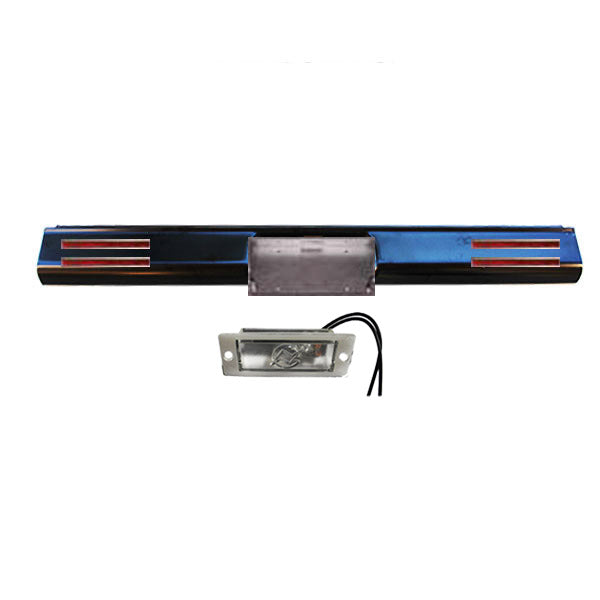 1973 to 1987 Chevrolet C10 C20 C30 Rear Steel Rollpan with License with 4 LEDs